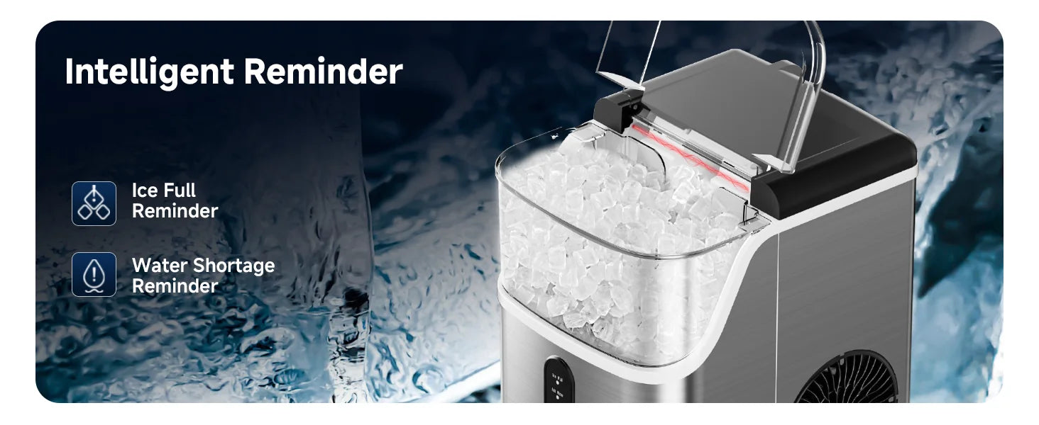 Countertop Chewable Ice Maker,Self-cleaning,Portable Ice Maker For Nugget Ice,High-efficiency Ice Making,Home,Office,Pet Cooling