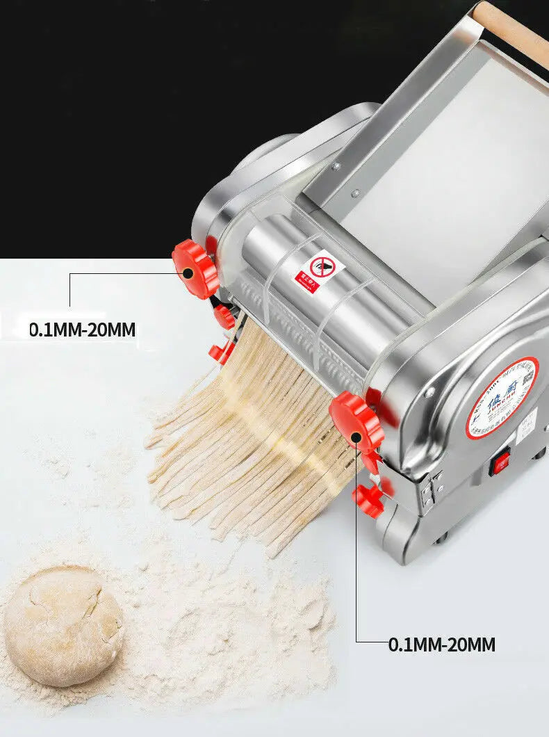 550W Electric Pasta Maker Noodle Machine Dumpling Skin Roller Steel  Full Stainless Steel Dual Knife Noodle Maker For Commercial