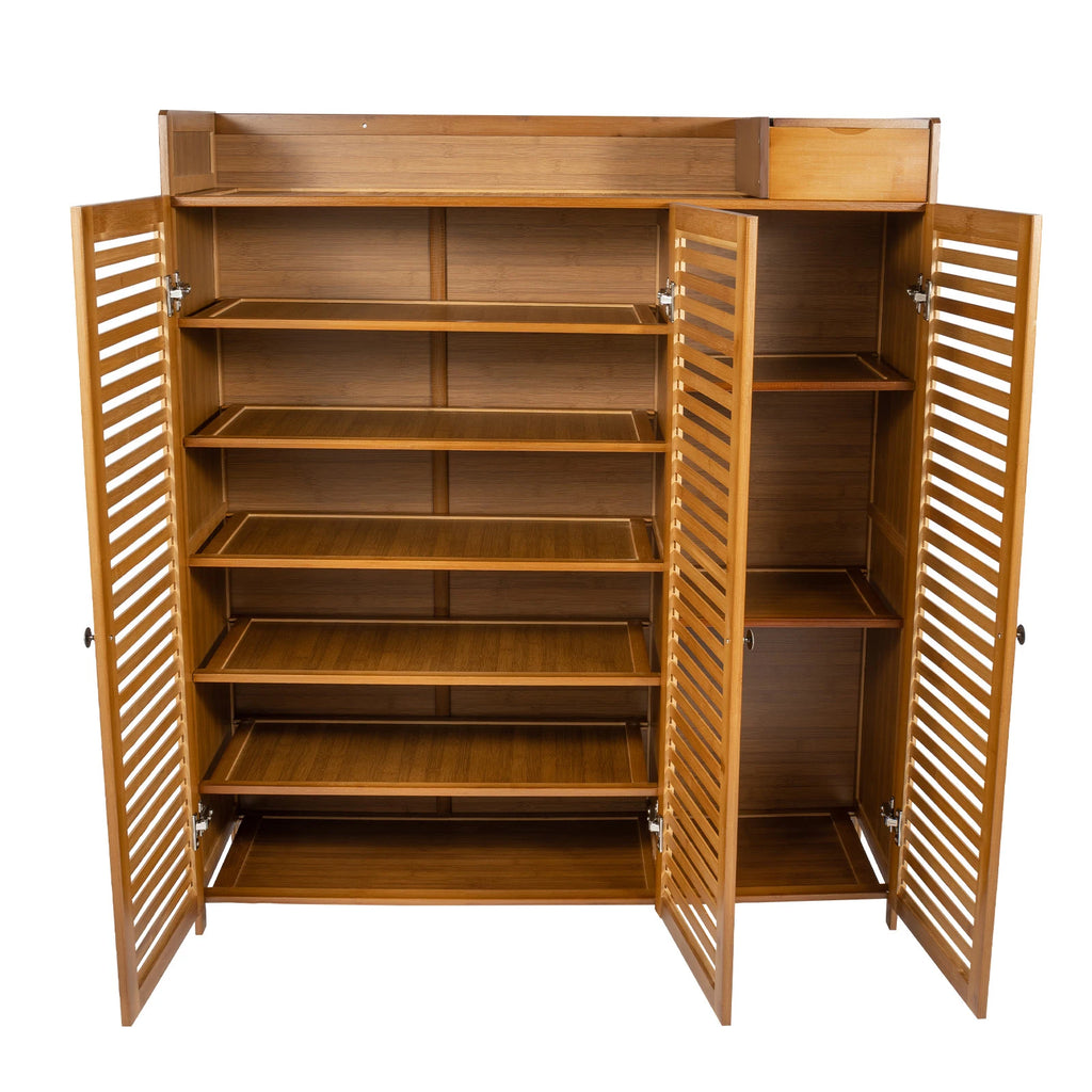 115cm Shoe Cabinet with Doors 30 Pairs Shoes Shoes Rack Home Storage Cabinet for Hall Entrance Corridor Livingroom Bedroom