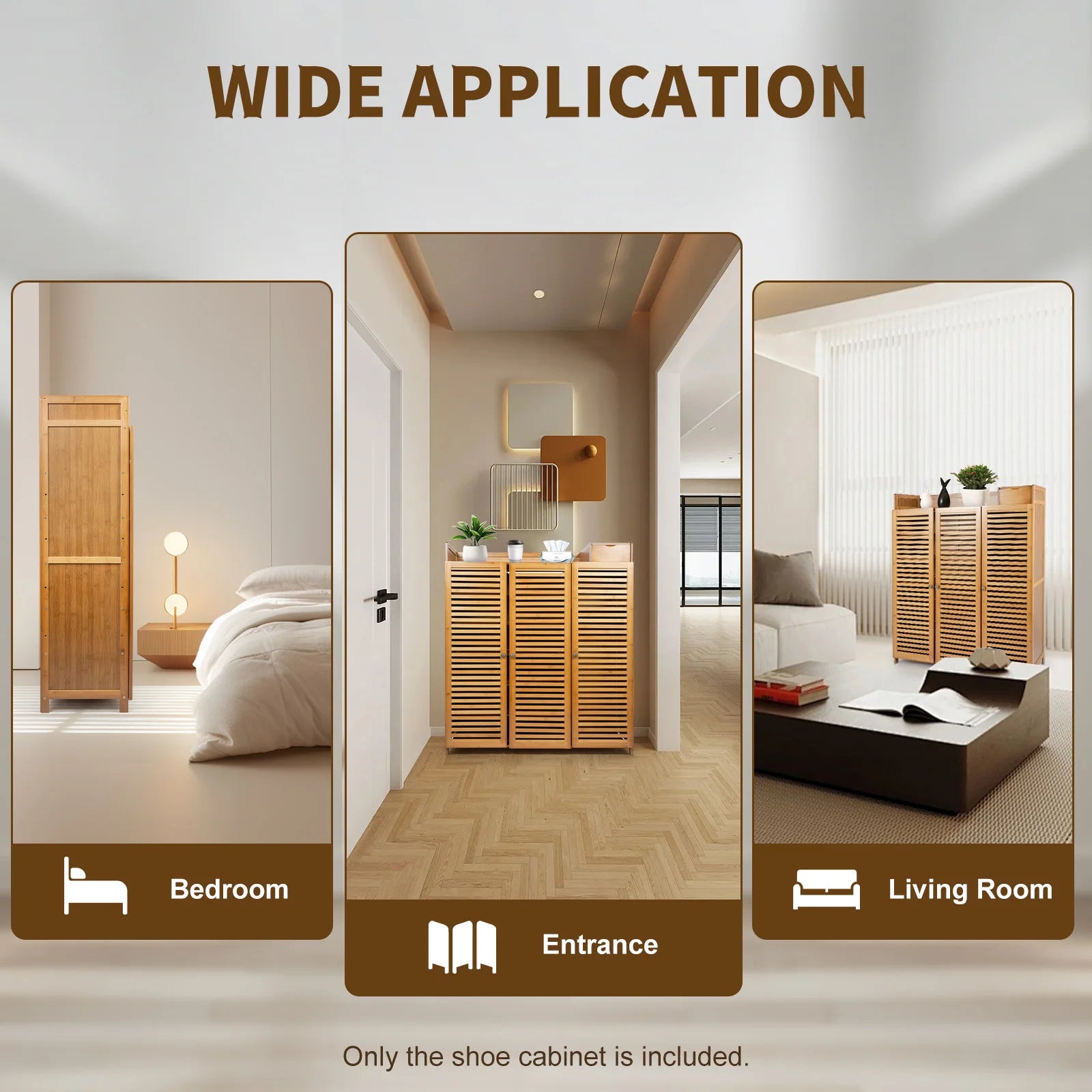 115cm Shoe Cabinet with Doors 30 Pairs Shoes Shoes Rack Home Storage Cabinet for Hall Entrance Corridor Livingroom Bedroom