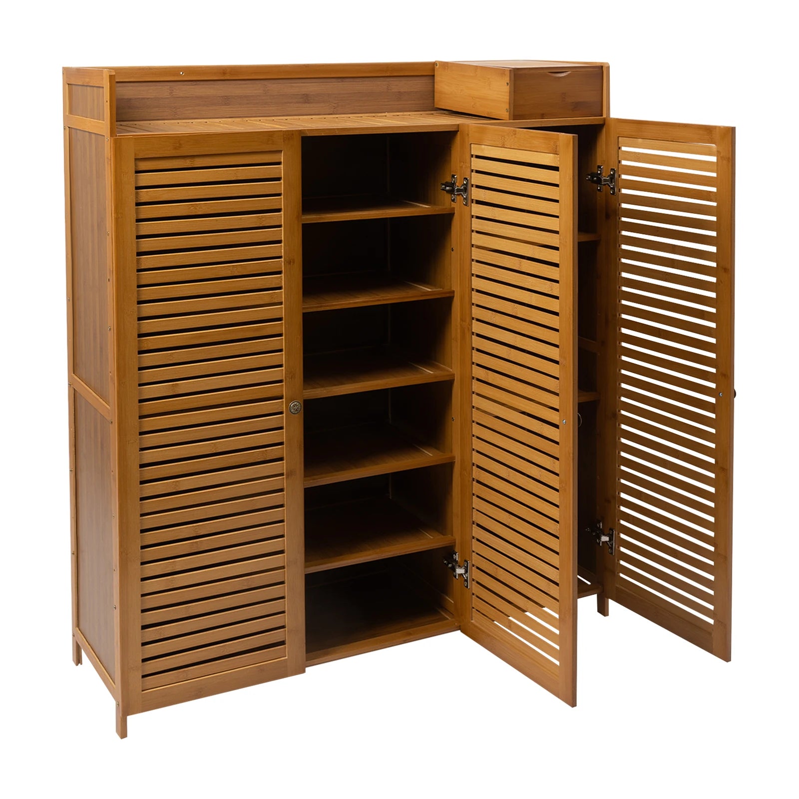 115cm Shoe Cabinet with Doors 30 Pairs Shoes Shoes Rack Home Storage Cabinet for Hall Entrance Corridor Livingroom Bedroom