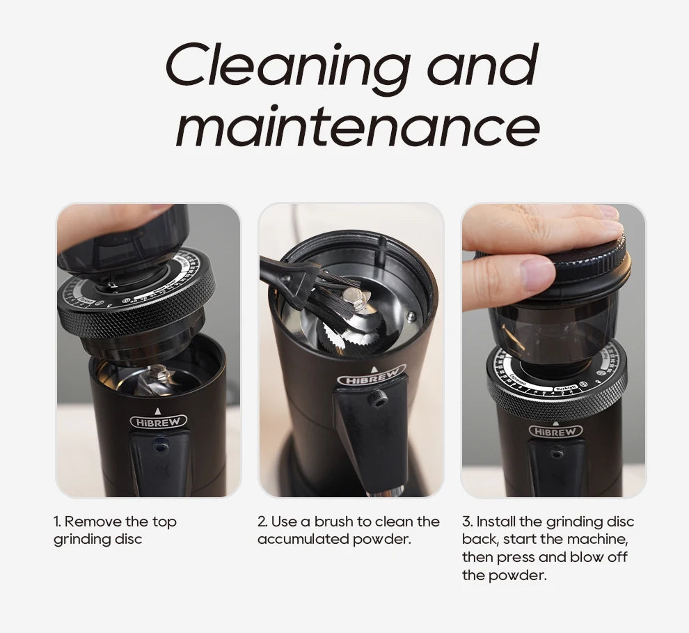 HiBREW G5 48mm Conical Burr Electric Coffee Grinder Compact Portable Coffee Bean Mill Kitchen for Espresso Turkish Coffee