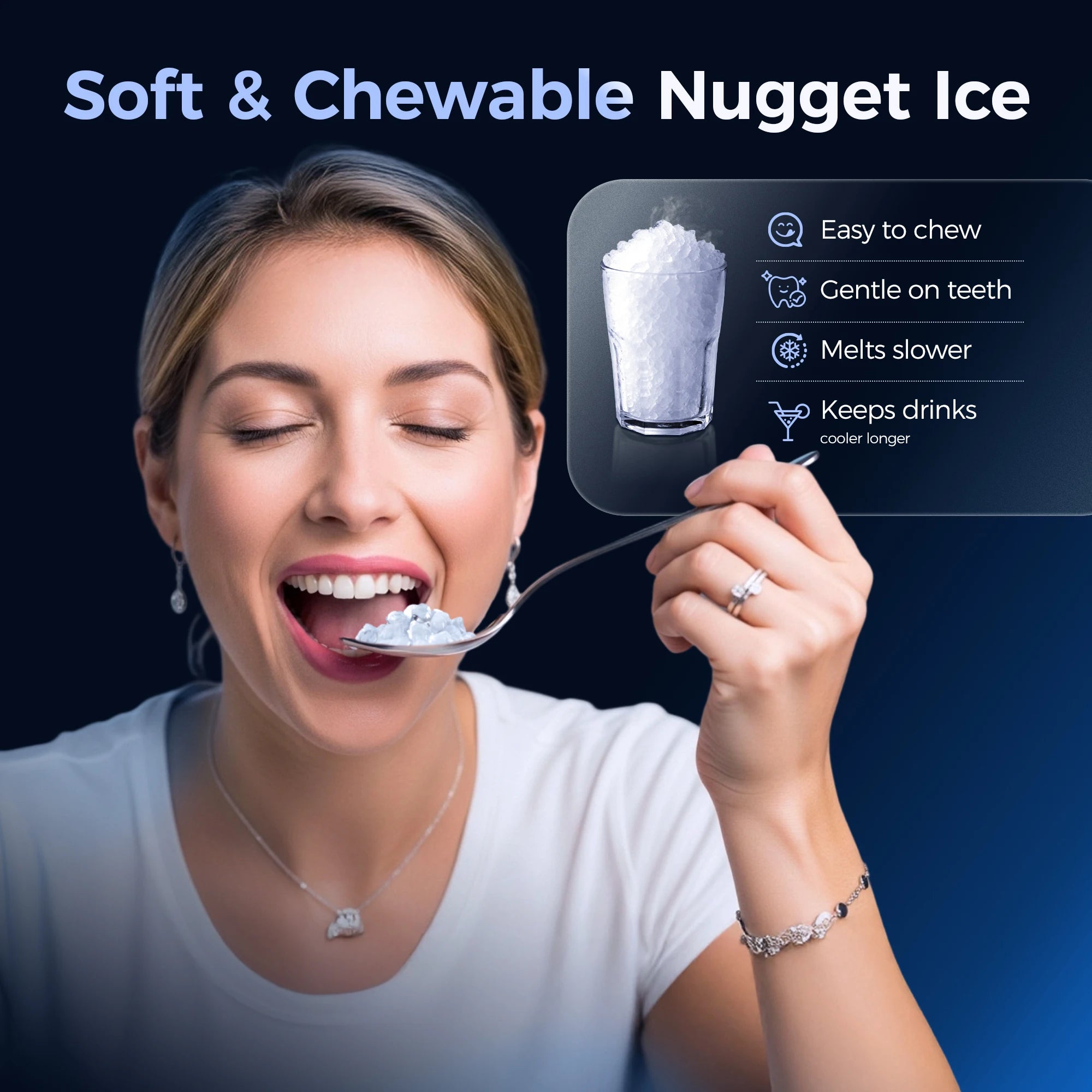 Countertop Chewable Ice Maker,Self-cleaning,Portable Ice Maker For Nugget Ice,High-efficiency Ice Making,Home,Office,Pet Cooling