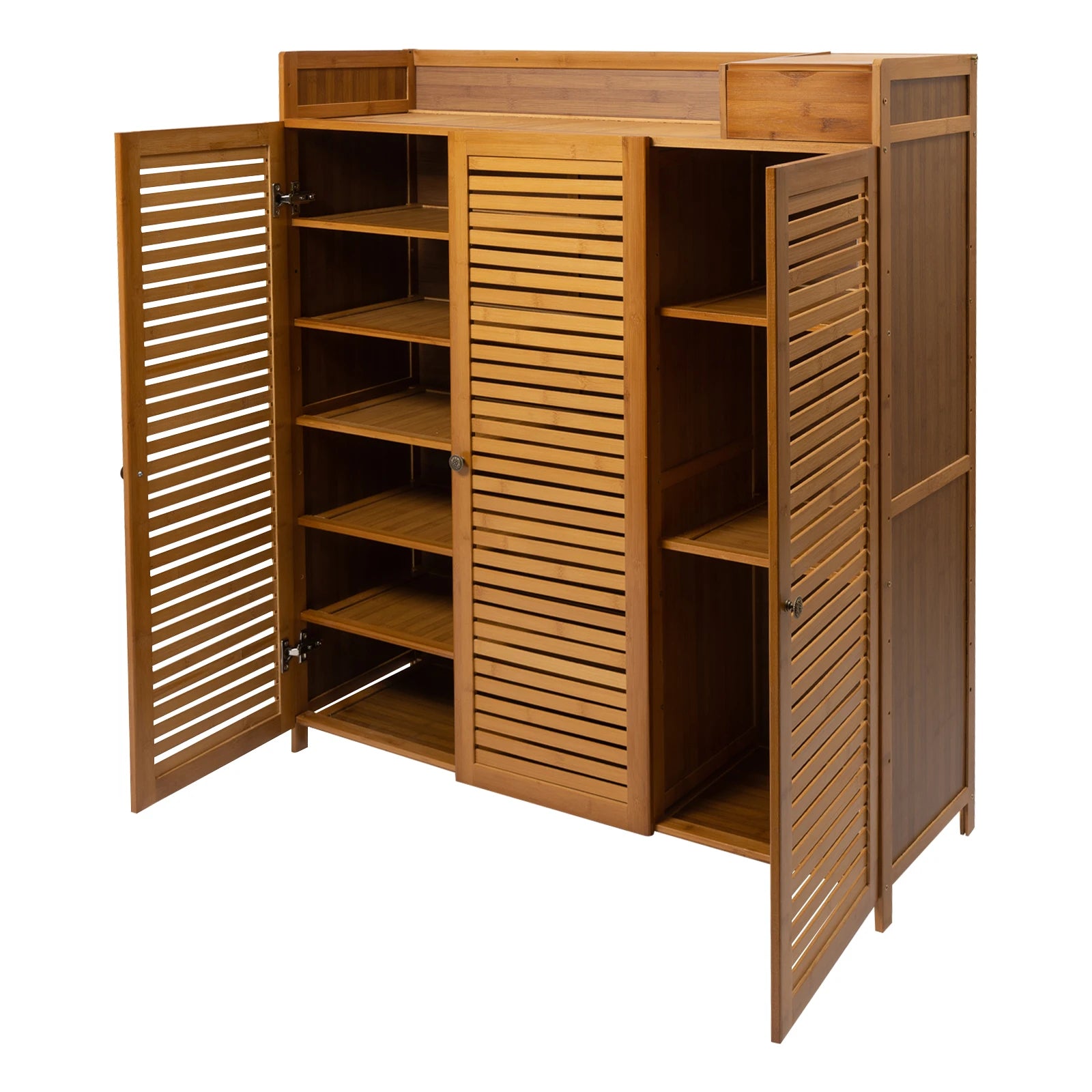 115cm Shoe Cabinet with Doors 30 Pairs Shoes Shoes Rack Home Storage Cabinet for Hall Entrance Corridor Livingroom Bedroom