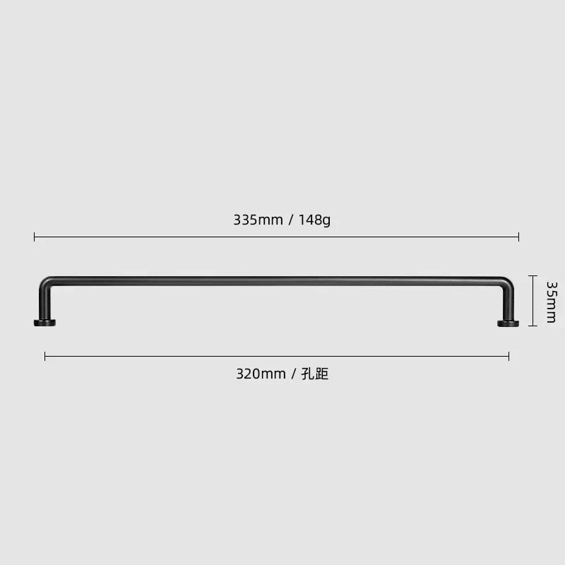 12.6''inch（320mm）Dainty Furniture Bar Pull Bronze Cabinet Handle Kitchen Handles Drawer Knobs Black Long Handle for Kitchen