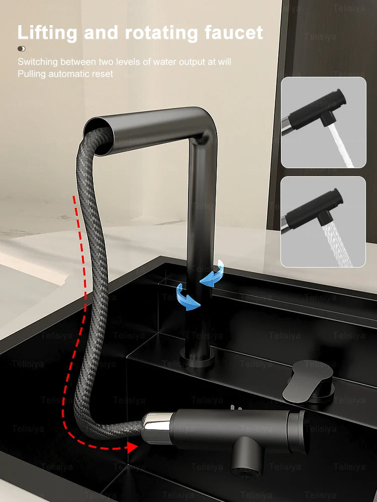 Stainless Steel Hidden Kitchen Sink With Lid Balcony Bar Apartment Small Single Slot Household Save Space Mini Wash Dish Basin