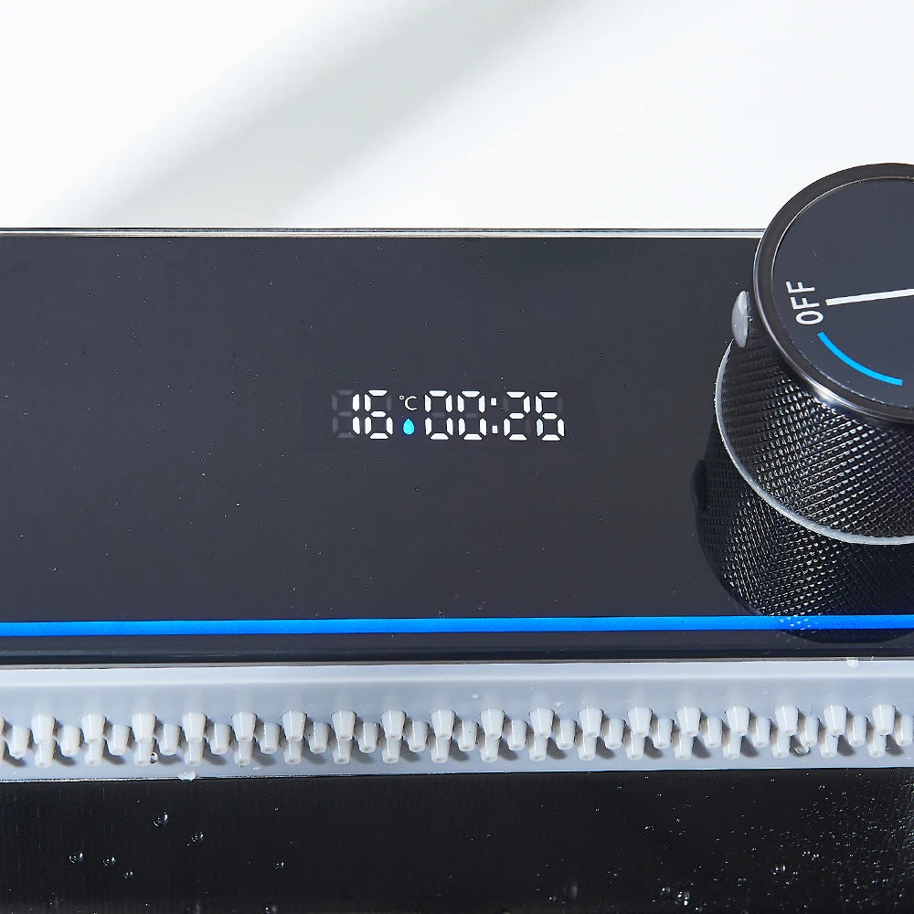 304 Stainless Steel Waterfall Kitchen Sink Large Single Slot Integrated Digital Display Faucet Set Soap Dispenser 75*45cm