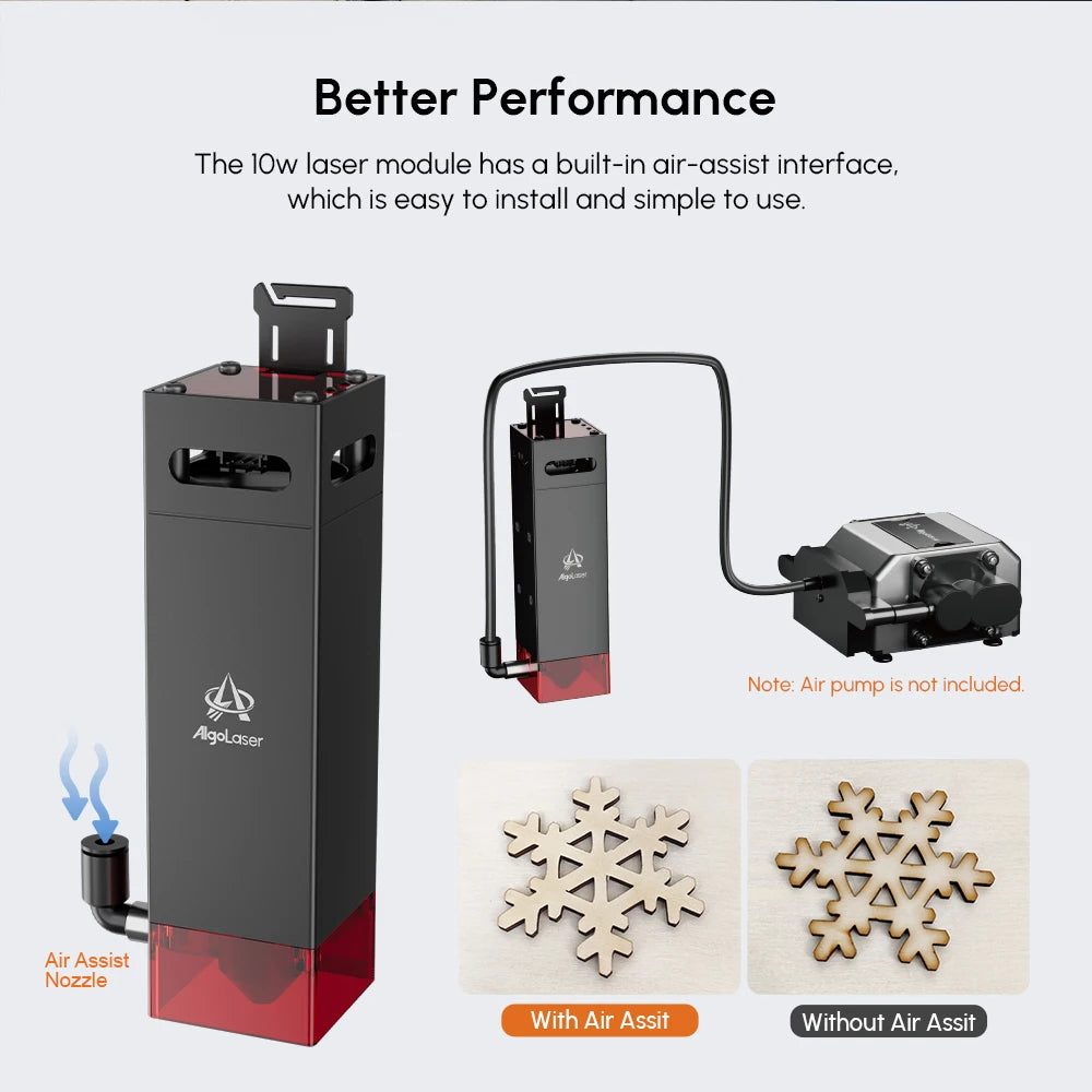 AlgoLaser 10W Optical Power Laser Engraver Module, Higher Accuracy Laser Engraver Head for Cutter & Engraver Machine