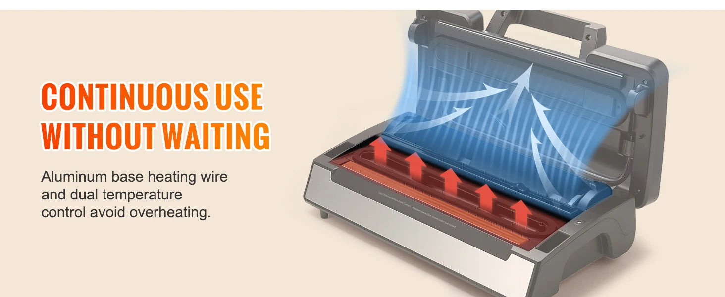 SucceBuy 90Kpa 130W Vacuum Sealer Food Packaging Machine with Free 10pcs Vacuum bags for Household Kitchen Vacuum Food Sealing