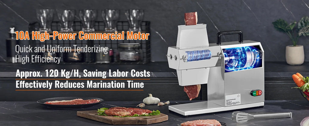 SucceBuy 17inch 54 Blades Commercial Meat Tenderizer 450W Electric Meat Tenderizer Machine for Pork Chicken Fish