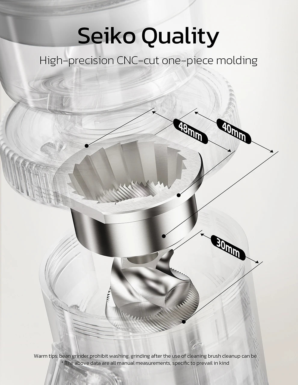 HiBREW G5 48mm Conical Burr Electric Coffee Grinder Compact Portable Coffee Bean Mill Kitchen for Espresso Turkish Coffee