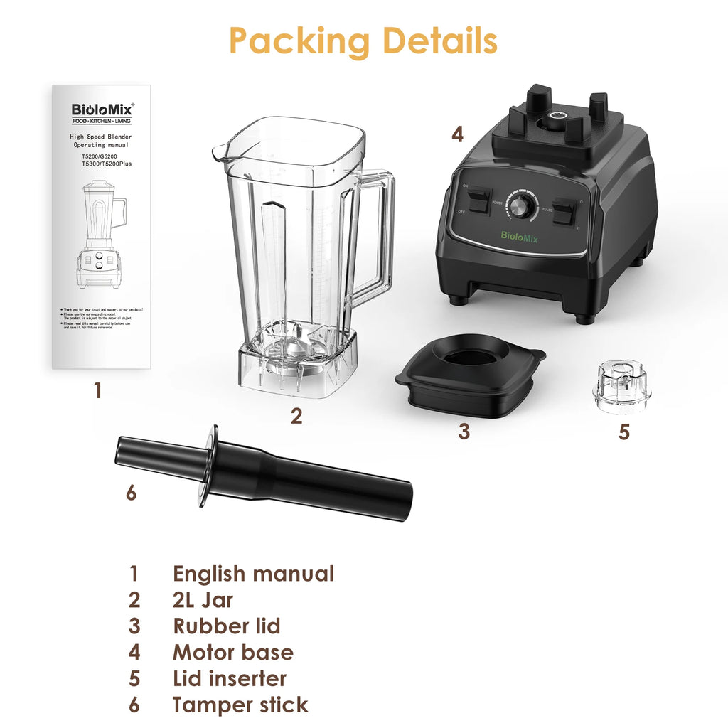 BPA Free 3HP 2200W Heavy Duty Grade Blender Mixer Juicer High Power Food Processor Ice Smoothie Bar Fruit Blender