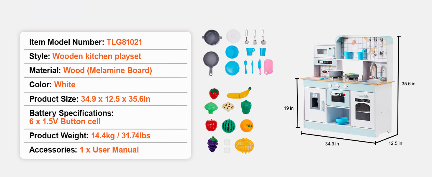 SucceBuy Pretend Play Cooking Toy for Kids Chef Playset Kitchen Accessories with Lights & Sounds for Toddles Girls Boys