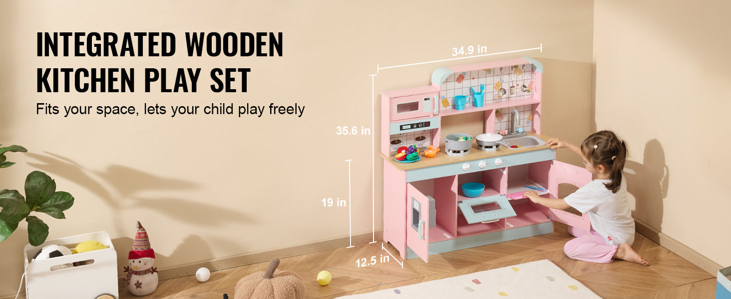 SucceBuy Pretend Play Cooking Toy for Kids Chef Playset Kitchen Accessories with Lights & Sounds for Toddles Girls Boys