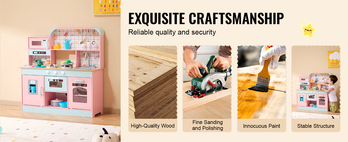 SucceBuy Pretend Play Cooking Toy for Kids Chef Playset Kitchen Accessories with Lights & Sounds for Toddles Girls Boys